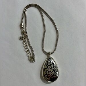 Vintage Brighton Heart &Scroll Reversible silver-plate Necklace 16”